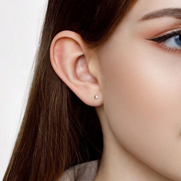 Cercei Sokolov din aur alb cu diamante - image 3