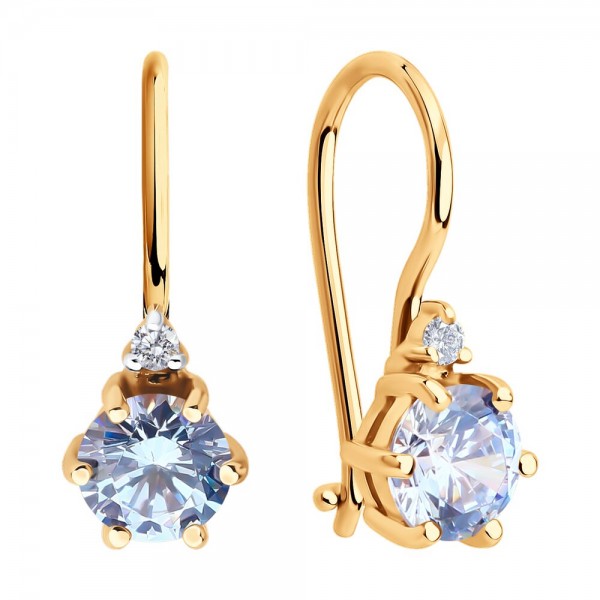 Серьги Sokolov из золота с фианитами