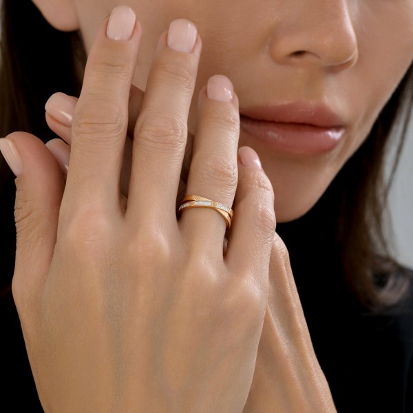 Inel Sokolov din aur cu zirconii - image 4