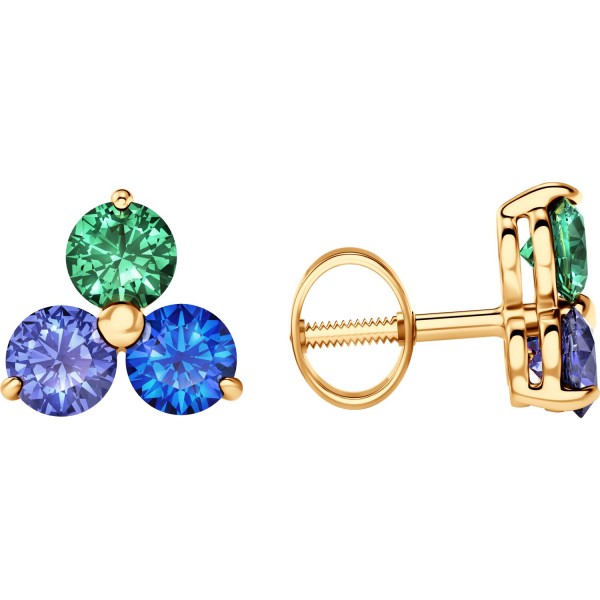 Cercei Sokolov din aur cu topaze