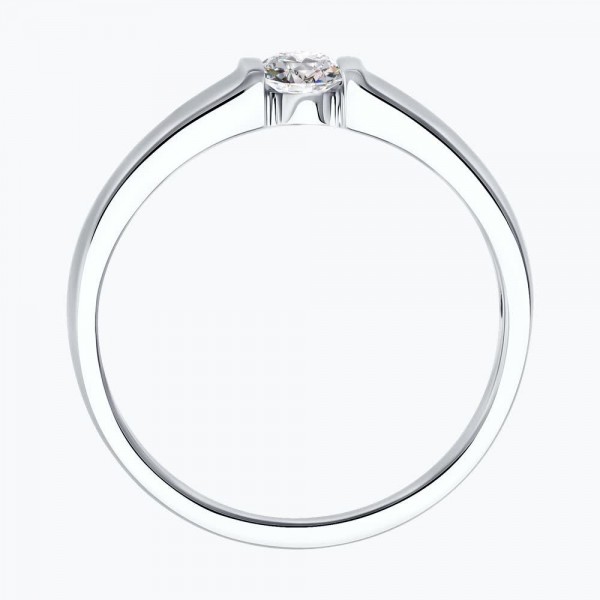 Sokolov white gold ring with diamonds - image 3