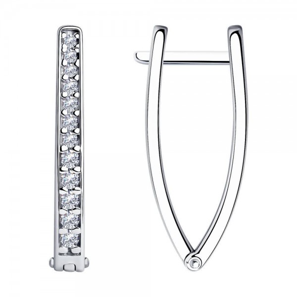 Cercei Sokolov din argint cu zirconii