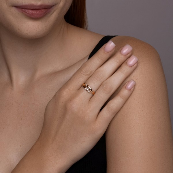 Inel Sokolov din aur cu zirconii - image 4