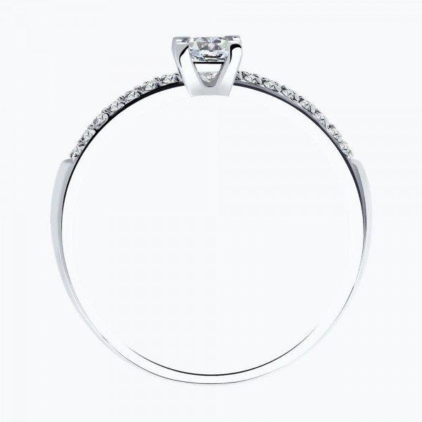 Inel Sokolov din aur alb cu diamante - image 3