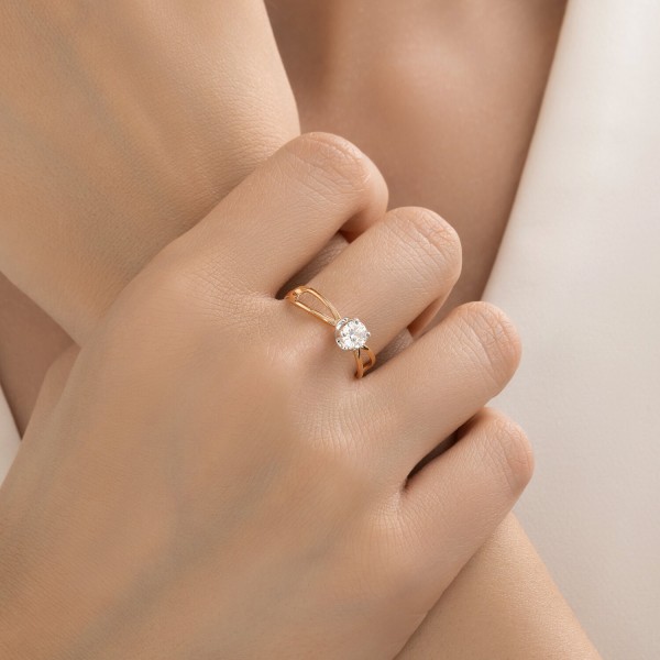 Кольцо Sokolov из золота с фианитом - image 4