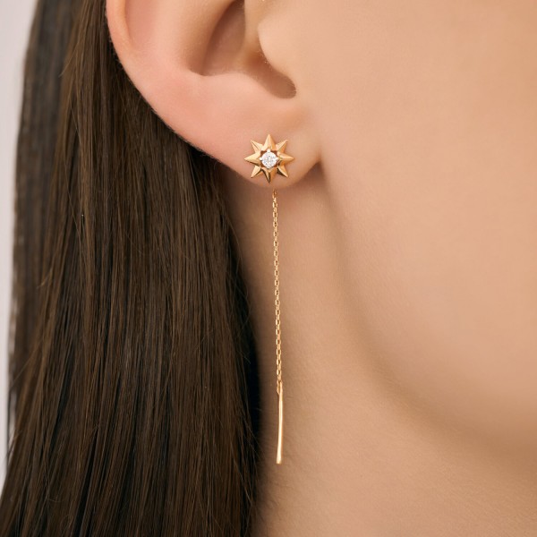 Sokolov gold earrings with zirconia - image 3