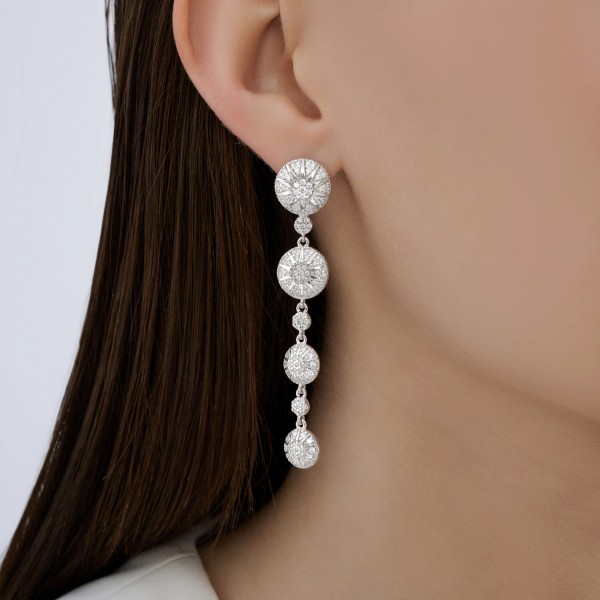 Серьги Sokolov из серебра с фианитами - image 3