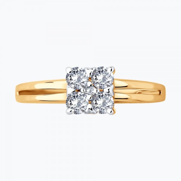 Inel Sokolov din aur cu zirconii - image 2