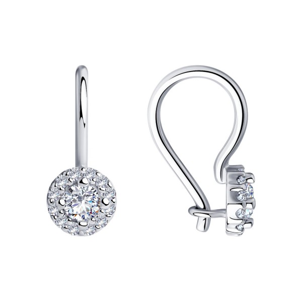 Серьги Sokolov из серебра с фианитами