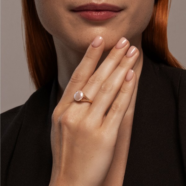 Inel Sokolov din aur cu perla - image 4