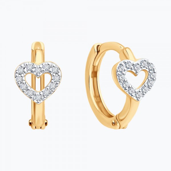 Cercei Sokolov din aur cu diamante