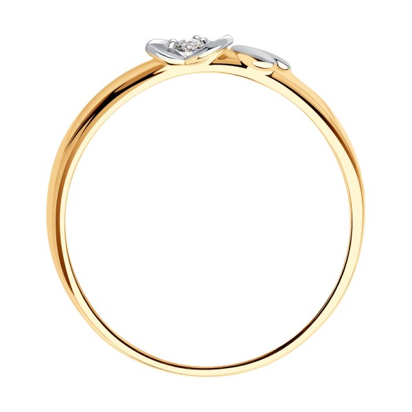 Sokolov gold ring with diamonds - image 2