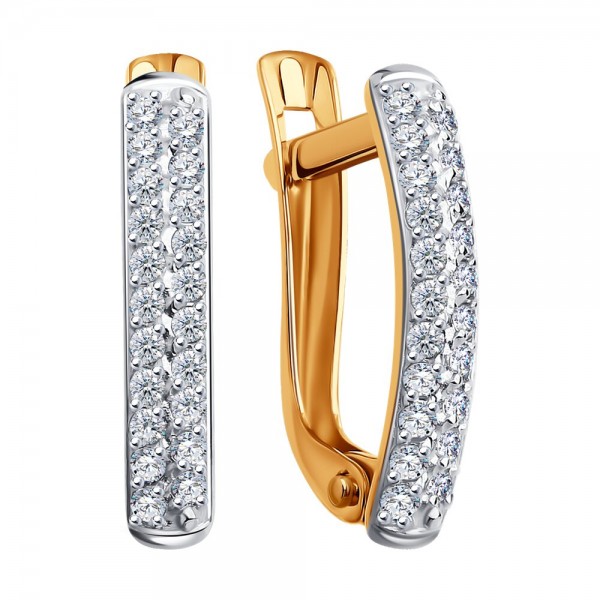 Серьги Sokolov из золота с фианитами - image 2