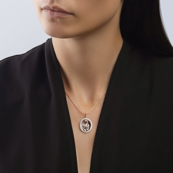 Pandantiv Sokolov din aur combinat cu zirconiu - image 2