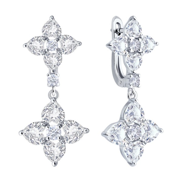 Cercei Sokolov din argint cu zirconii