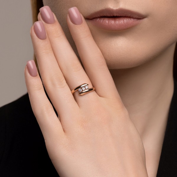 Кольцо Sokolov из золота с фианитами - image 3