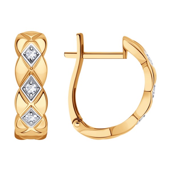 Серьги Sokolov из золота с фианитами