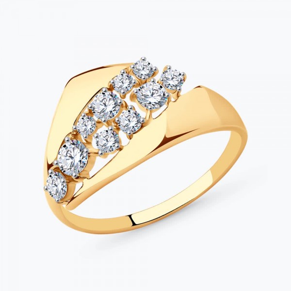 Кольцо Sokolov из золота с фианитами