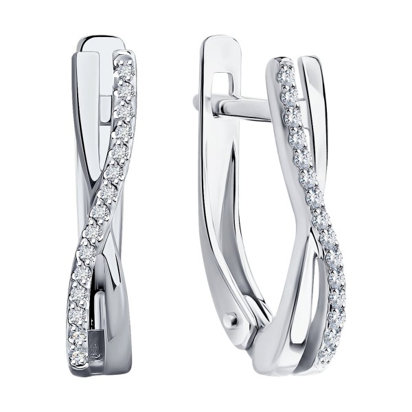 Серьги Sokolov из белого золота с бриллиантами - image 2