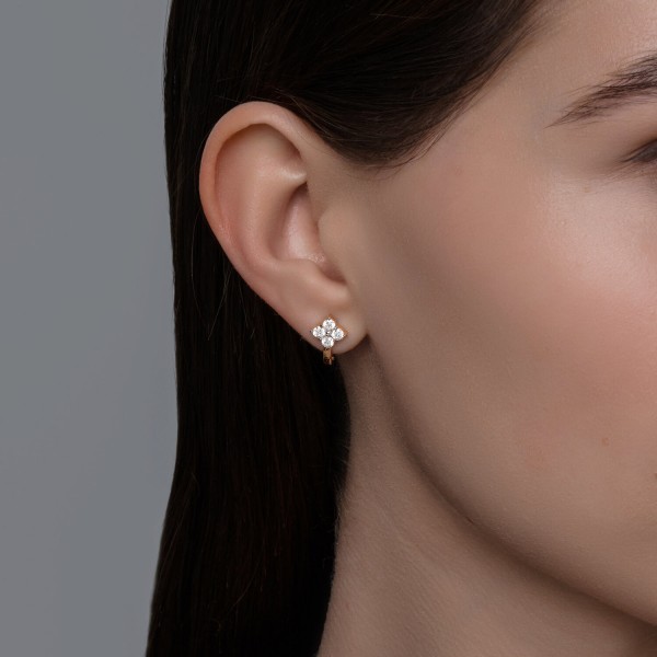 Cercei Sokolov din aur cu zirconii - image 3