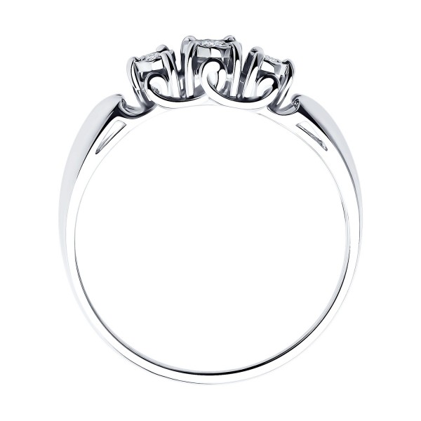 Inel Sokolov din aur alb cu diamante