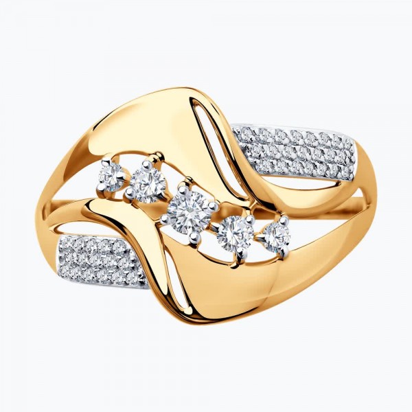 Inel Sokolov din aur cu zirconii - image 2